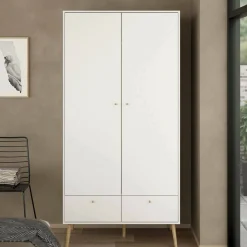 Guardaroba 2 ante bianco 98x200h cm - Kahina