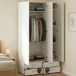 Guardaroba 3 ante bianco 110x214h cm - Randazzo