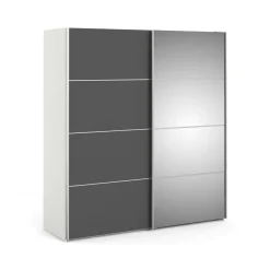Guardaroba 2 ante grigio e bianco 182x201h cm - Cerreto