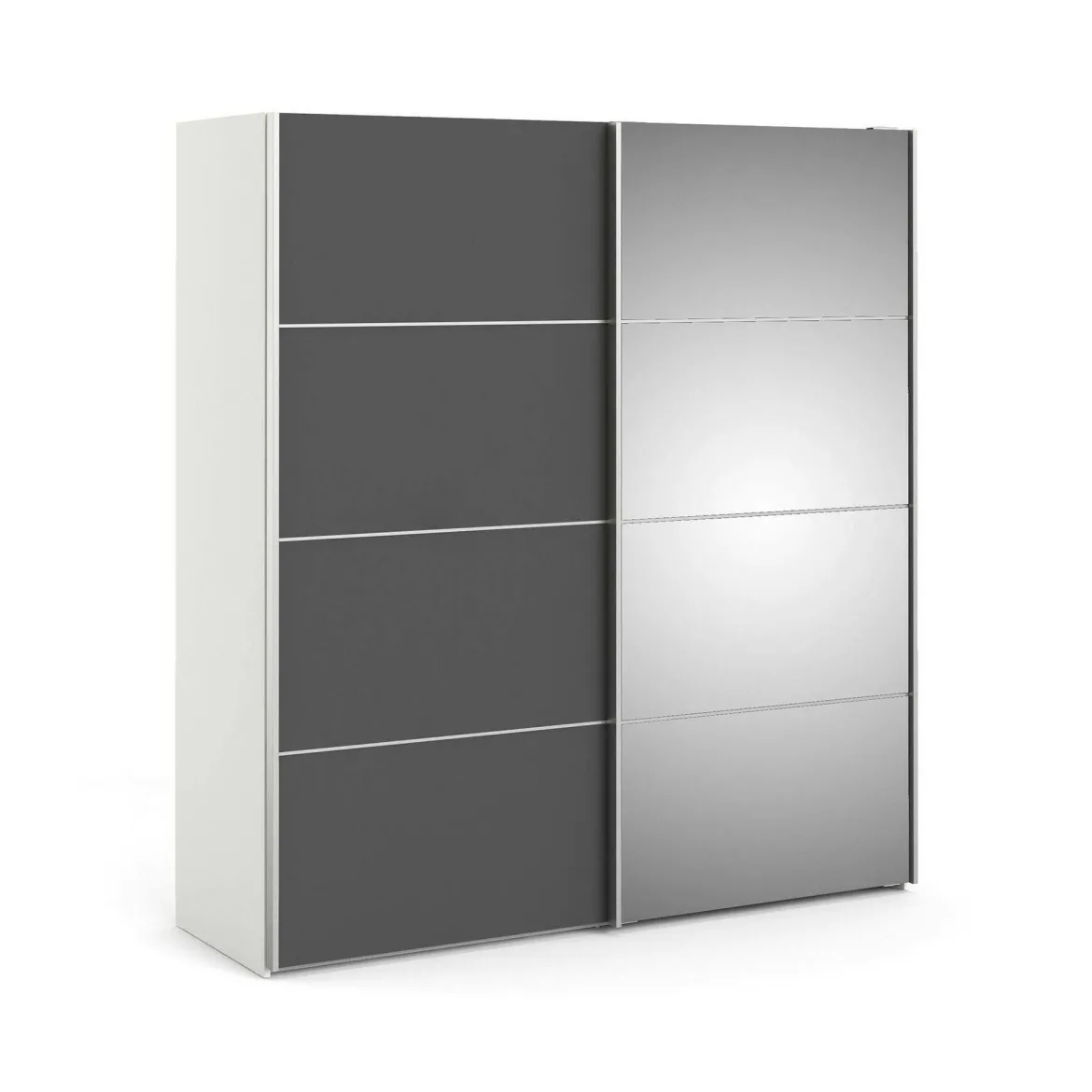 Guardaroba 2 ante grigio e bianco 182x201h cm - Cerreto