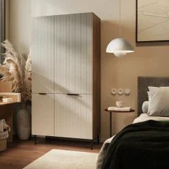 Guardaroba 2 ante Intelvi, 90x52 h185 cm, Beige