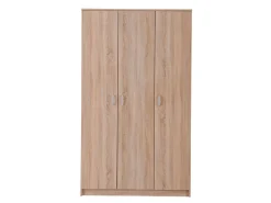 Guardaroba 3 Ante Marrone Appendiabiti 4 Ripiani 120x52 cm, 3 Ante - Licodia