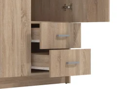 Guardaroba 2 Ante Marrone Rovere Bianco Appendiabiti un Ripiano 80x205h cm, 2 Ante - Roncaro