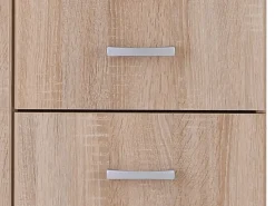 Guardaroba 2 Ante Marrone Rovere Bianco Appendiabiti 2 Cassetti 80x205h cm, 4 Ripiani - Cimena