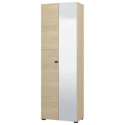 Guardaroba 2 Ante Marrone Rovere Nero Appendiabiti 2 Ripiani 80x194h cm, 2 Ante - Mostaarr