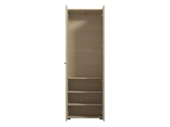 Guardaroba 2 Ante Marrone Rovere Marrone Appendiabiti 3 Ripiani 64x194h cm, 2 Ante - Azzano