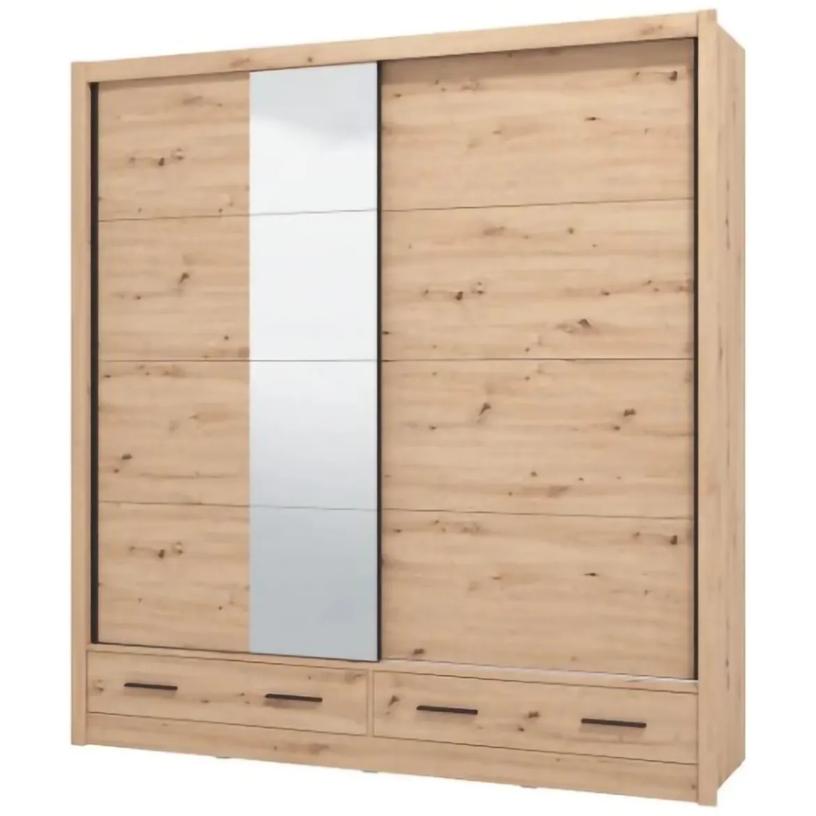 Guardaroba 2 Ante Marrone Rovere Nodi Appendiabiti un Ripiano 79x208h cm, 2 Ante - Pomar