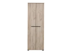 Guardaroba 2 Ante Marrone Rovere Nodi Marrone Noce un Ripiano Appendiabiti 67.5x195h cm, Apertura Battente - Pinasca
