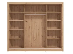 Guardaroba 2 Ante Marrone Rovere un Cassetto un Ripiano 80x170h cm, Appendiabiti - Budoia
