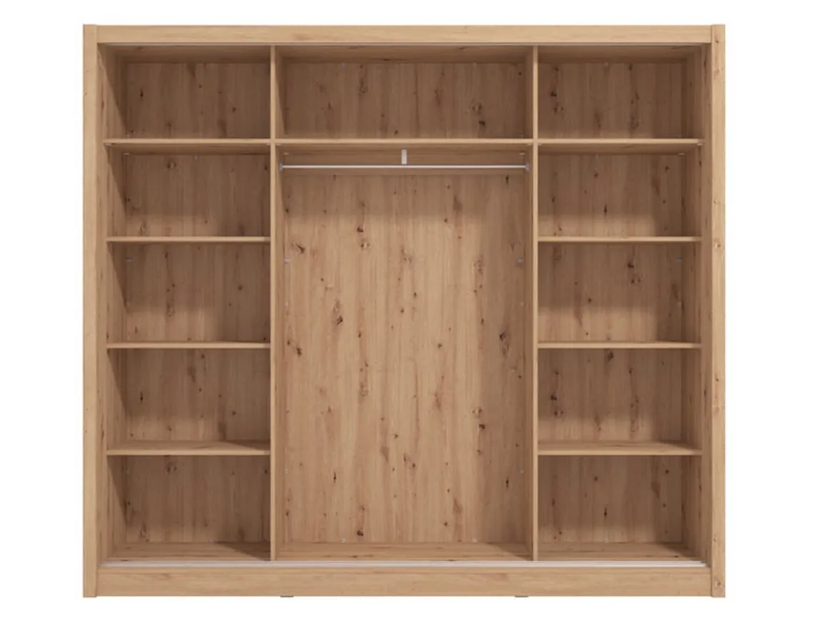 Guardaroba 2 Ante Marrone Rovere un Cassetto un Ripiano 80x170h cm, Appendiabiti - Budoia