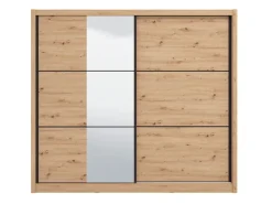 Guardaroba 2 Ante Marrone Rovere un Cassetto un Ripiano 80x170h cm, Appendiabiti - Budoia