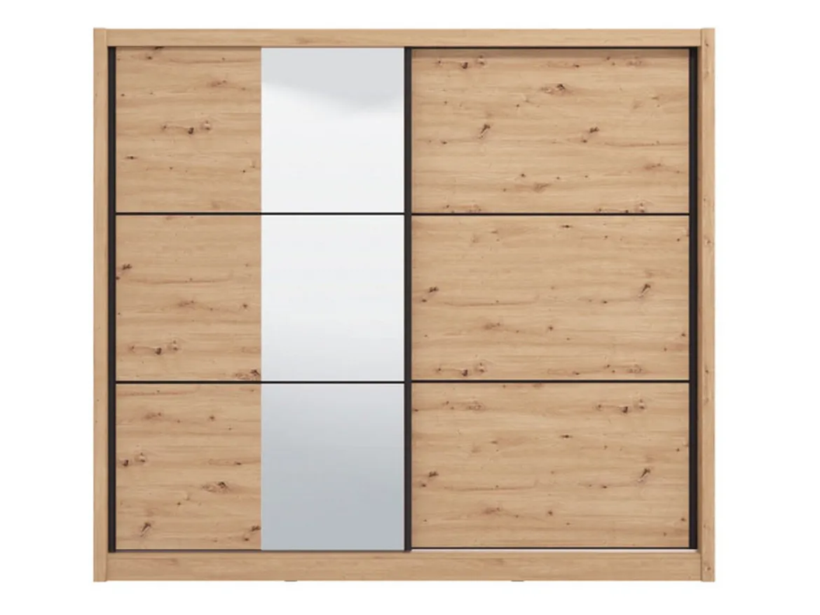 Guardaroba 2 Ante Marrone Rovere un Cassetto un Ripiano 80x170h cm, Appendiabiti - Budoia