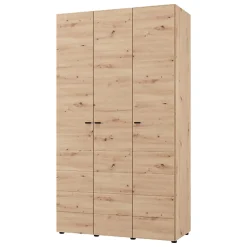 Guardaroba 3 Ante Marrone Rovere Nodi Bianco Appendiabiti 4 Ripiani 117x52 cm, 3 Ante - Ronco