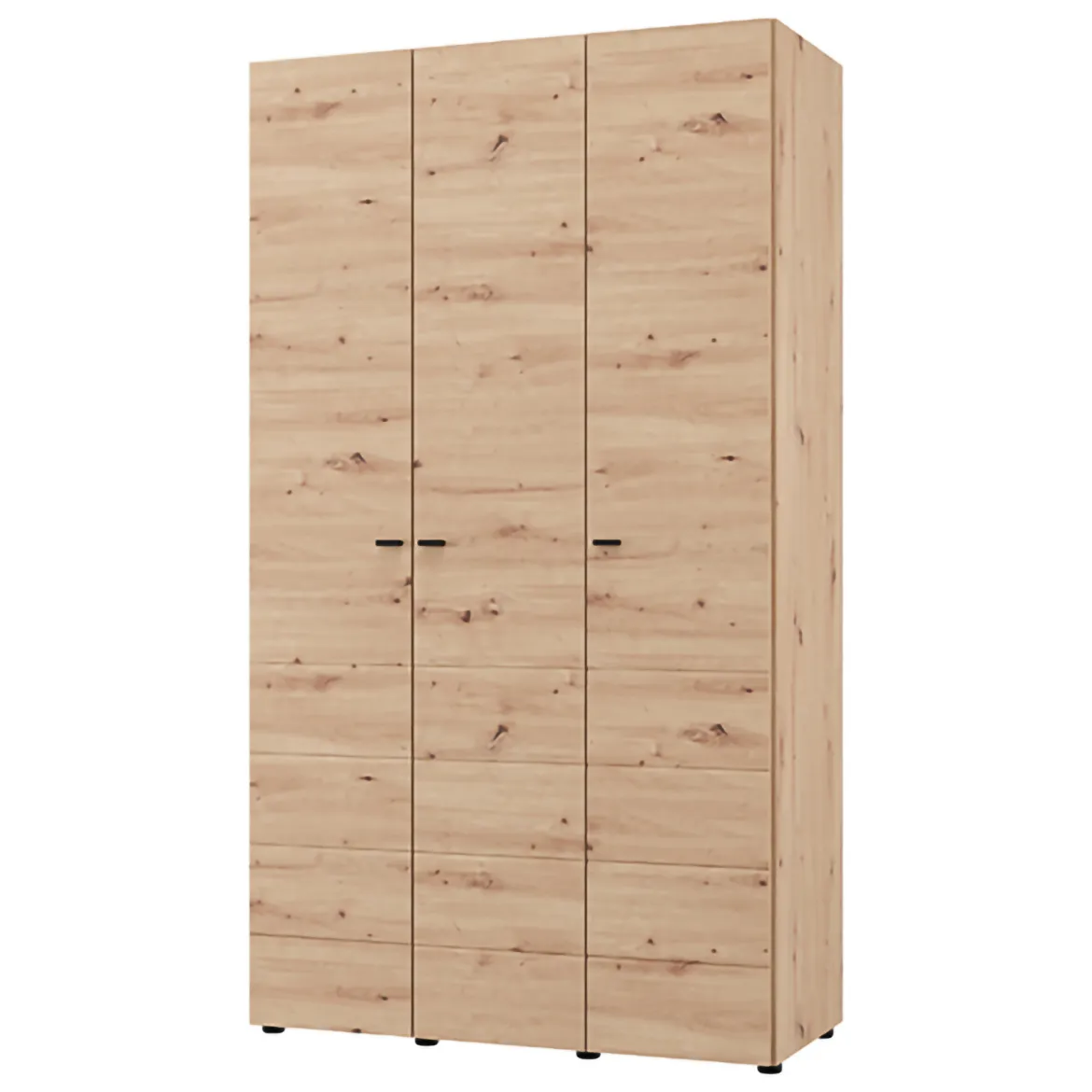 Guardaroba 3 Ante Marrone Rovere Nodi Bianco Appendiabiti 4 Ripiani 150x50 cm, 6 Vani - Senales