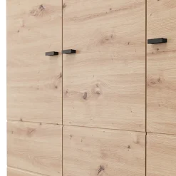 Guardaroba 3 Ante Marrone Rovere Nodi Bianco Appendiabiti 4 Ripiani 150x50 cm, 6 Vani - Senales