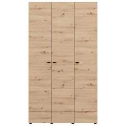 Guardaroba 3 Ante Marrone Rovere Nodi Bianco Appendiabiti 4 Ripiani 150x50 cm, 6 Vani - Senales