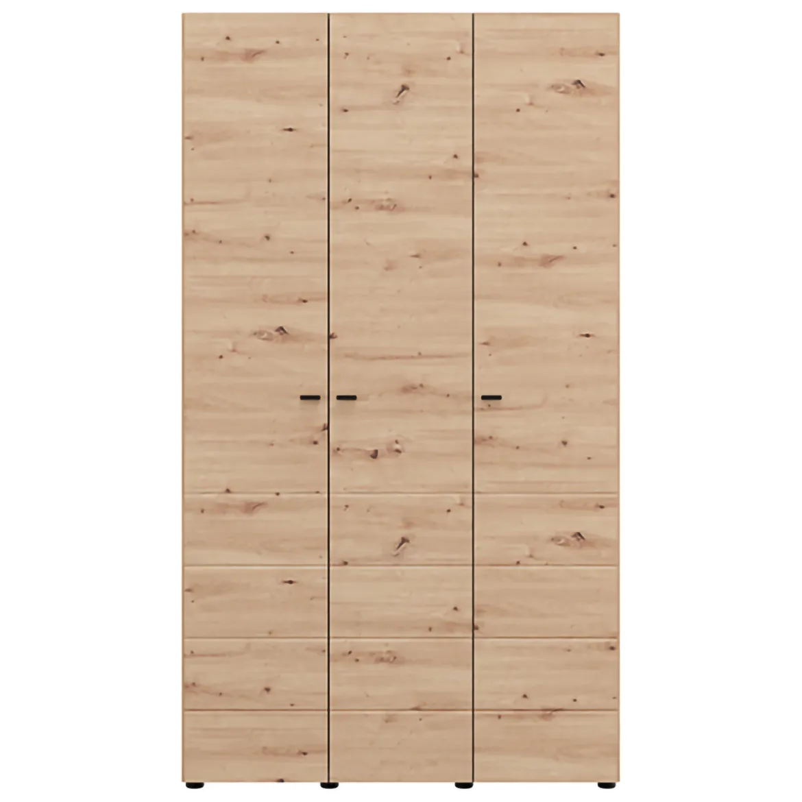 Guardaroba 3 Ante Marrone Rovere Nodi Bianco Appendiabiti 4 Ripiani 150x50 cm, 6 Vani - Senales