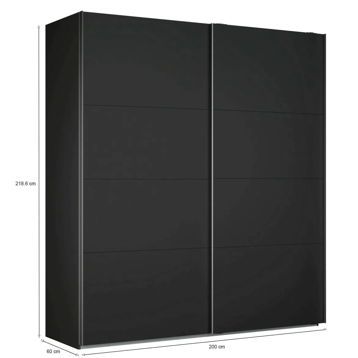 Guardaroba 2 ante nero ante scorrevoli 200x218h cm - Malakas