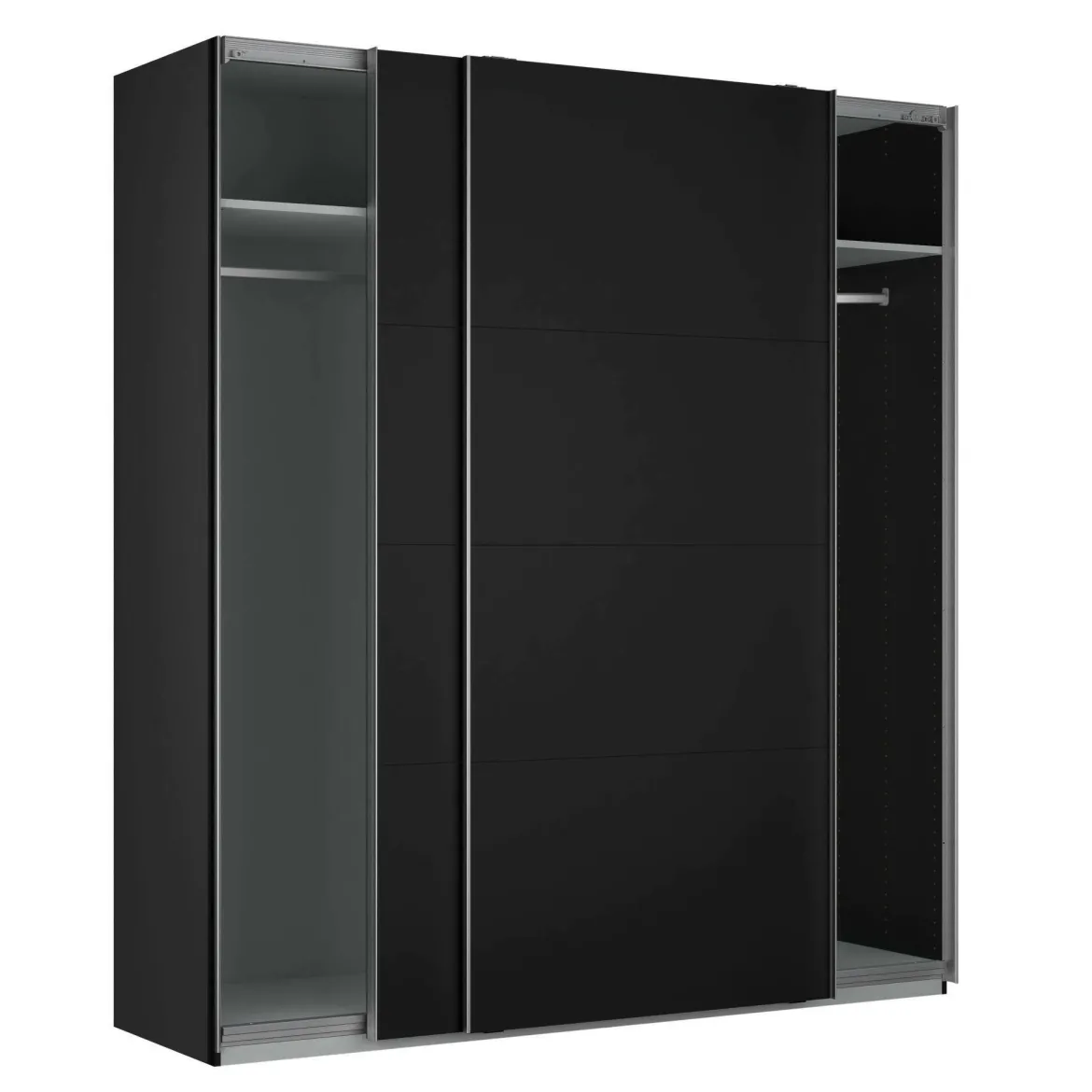 Guardaroba 2 ante nero ante scorrevoli 200x218h cm - Malakas