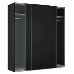 Guardaroba 2 ante nero ante scorrevoli 200x218h cm - Malakas