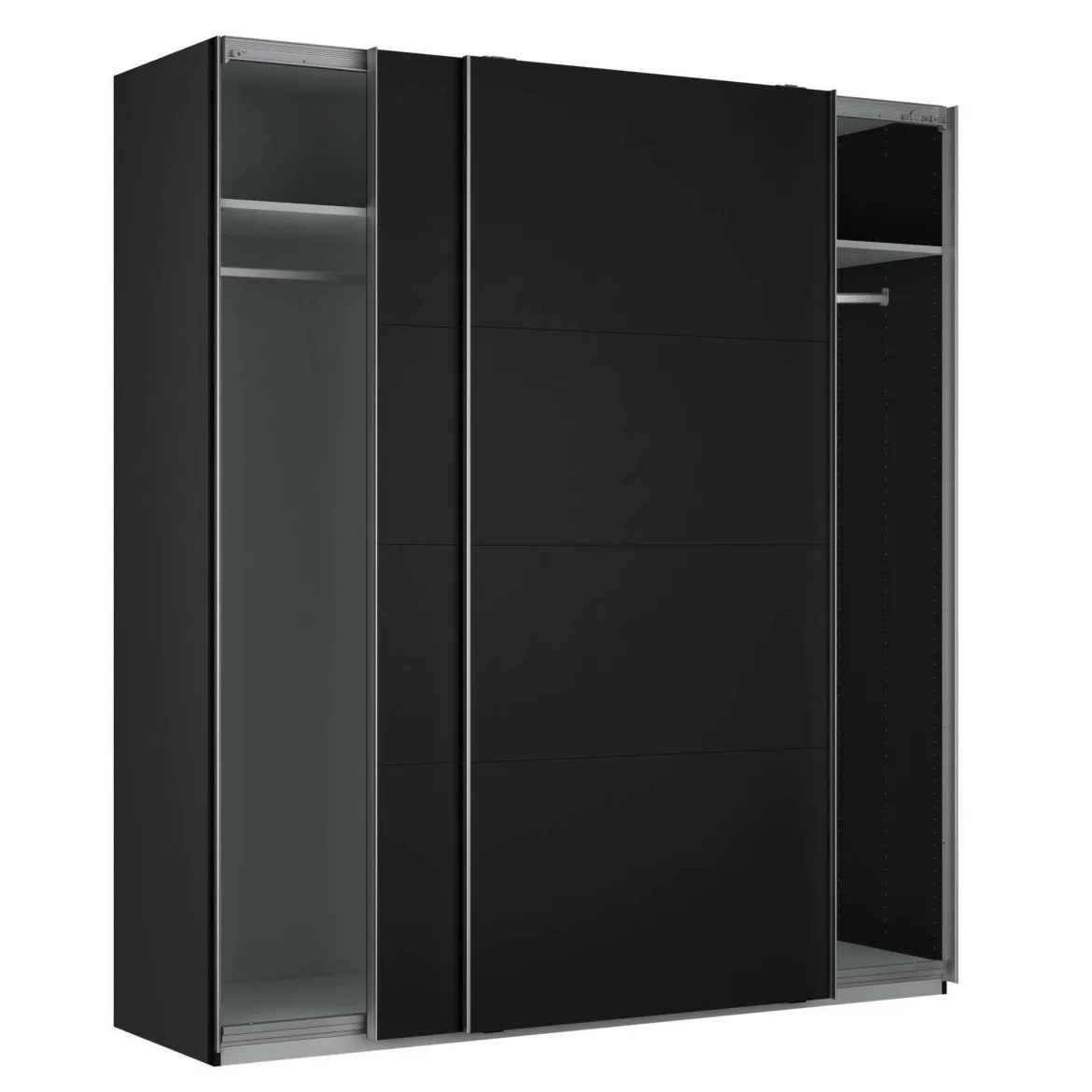 Guardaroba 2 ante nero ante scorrevoli 200x218h cm - Malakas