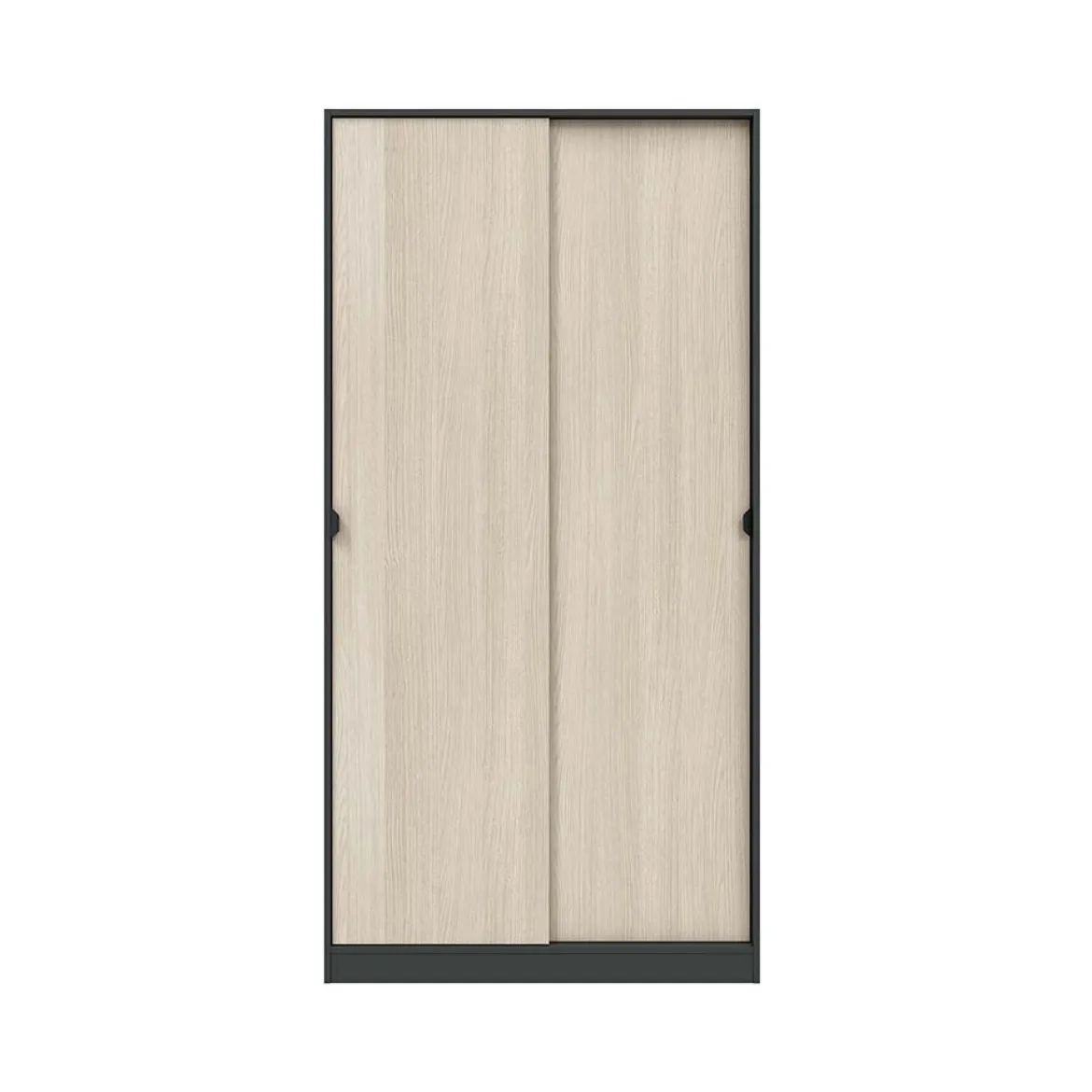 Guardaroba 2 Ante Nero Antracite Marrone Rovere 4 Ripiani Appendiabiti 100x200h cm, 2 Ante - Orgosolo