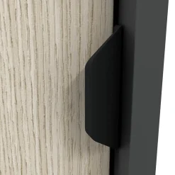Guardaroba 3 Ante Nero Antracite Marrone Rovere 4 Ripiani Appendiabiti 150x50 cm, 3 Ante - Senales