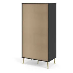 Guardaroba 2 ante nero e quercia 98x200h cm - Archilllo