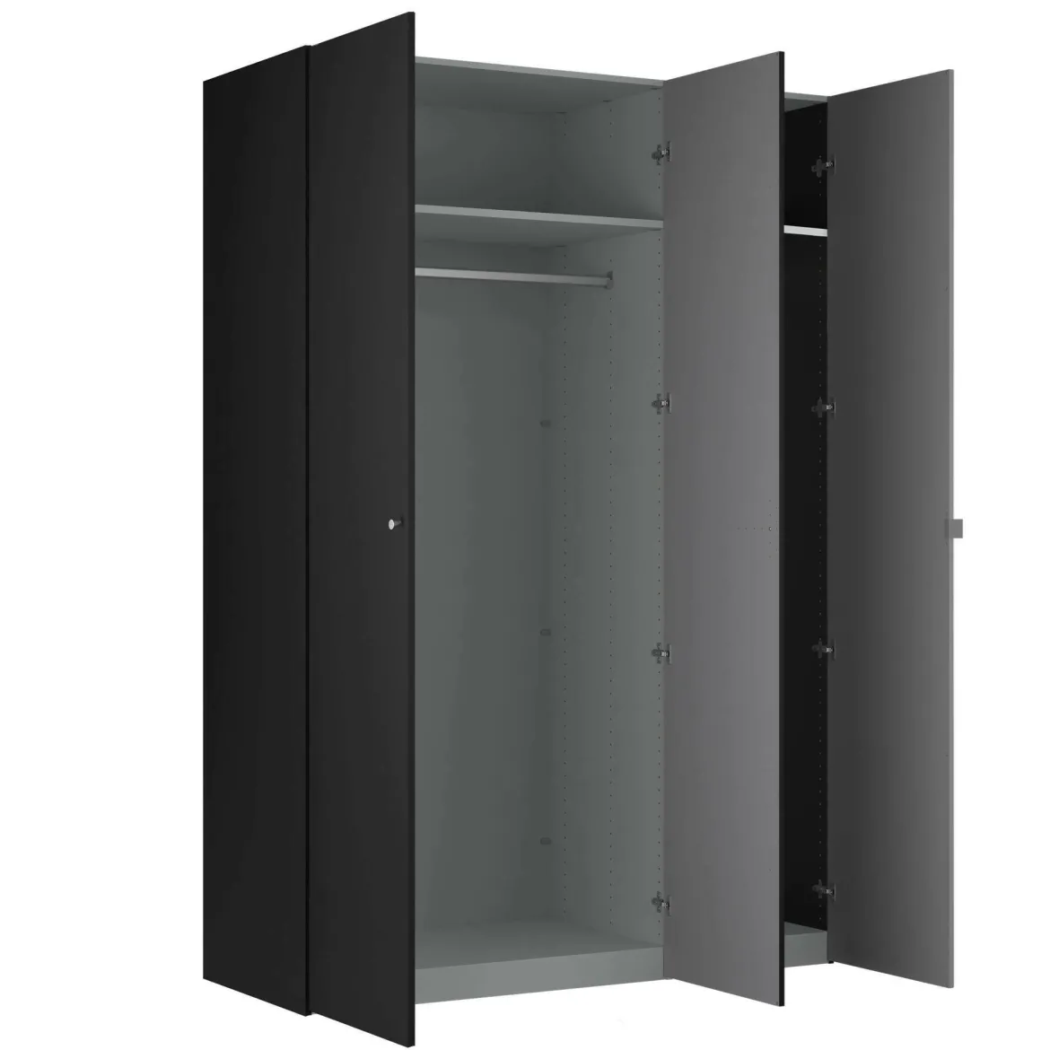 Guardaroba 3 ante nero salvaspazio 150x218h cm - Arce