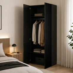 Guardaroba 2 ante nero 90x198h cm - Caiazzo