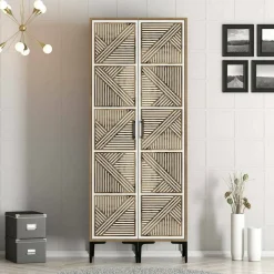 Guardaroba 2 ante noce e bianco 80x200h cm - Acate