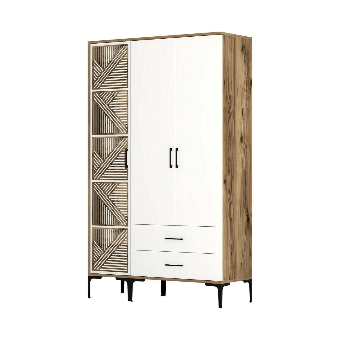 Guardaroba 3 ante noce e bianco 120x201h cm - Awty