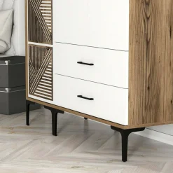 Guardaroba 3 ante noce e bianco 120x201h cm - Awty