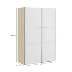 Guardaroba 2 ante quercia e bianco 182x201h cm - Accadia