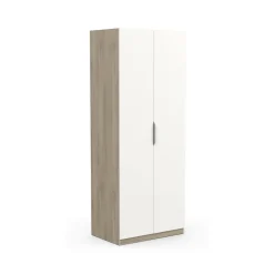 Guardaroba 2 ante rovere e bianco opaco 79x203h cm - Fioretta