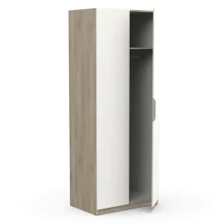 Guardaroba 2 ante rovere e bianco opaco 79x203h cm - Fioretta