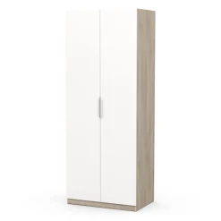 Guardaroba 2 ante rovere e bianco opaco 79x203h cm - Fioretta