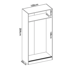 Guardaroba 2 ante rovere 120x204h cm - Alyson