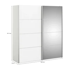 Guardaroba ante scorrevoli bianco lucido 182x220h cm - Badesse