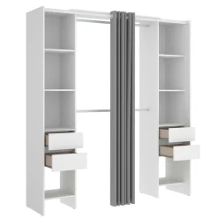Guardaroba apertura a tenda bianco e grigio 180x205h cm - Era