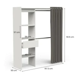 Guardaroba classico bianco opaco 167x191h cm - Serpentina
