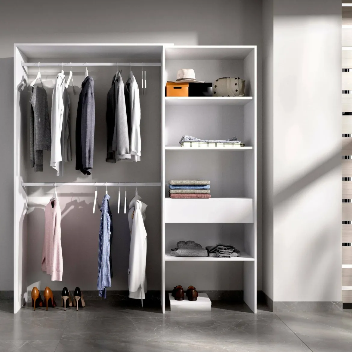Guardaroba classico bianco 160x187h cm - Fauno