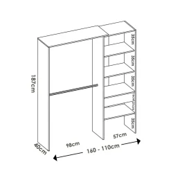 Guardaroba classico bianco 160x187h cm - Fauno