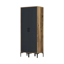 Guardaroba classico noce e antracite 80x200h cm - Acate