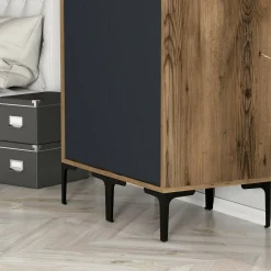 Guardaroba classico noce e antracite 80x200h cm - Acate