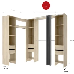 Guardaroba classico rovere 234x205h cm - Alanno
