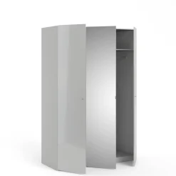 Guardaroba con anta specchio bianco lucido 147x218h cm - Megi