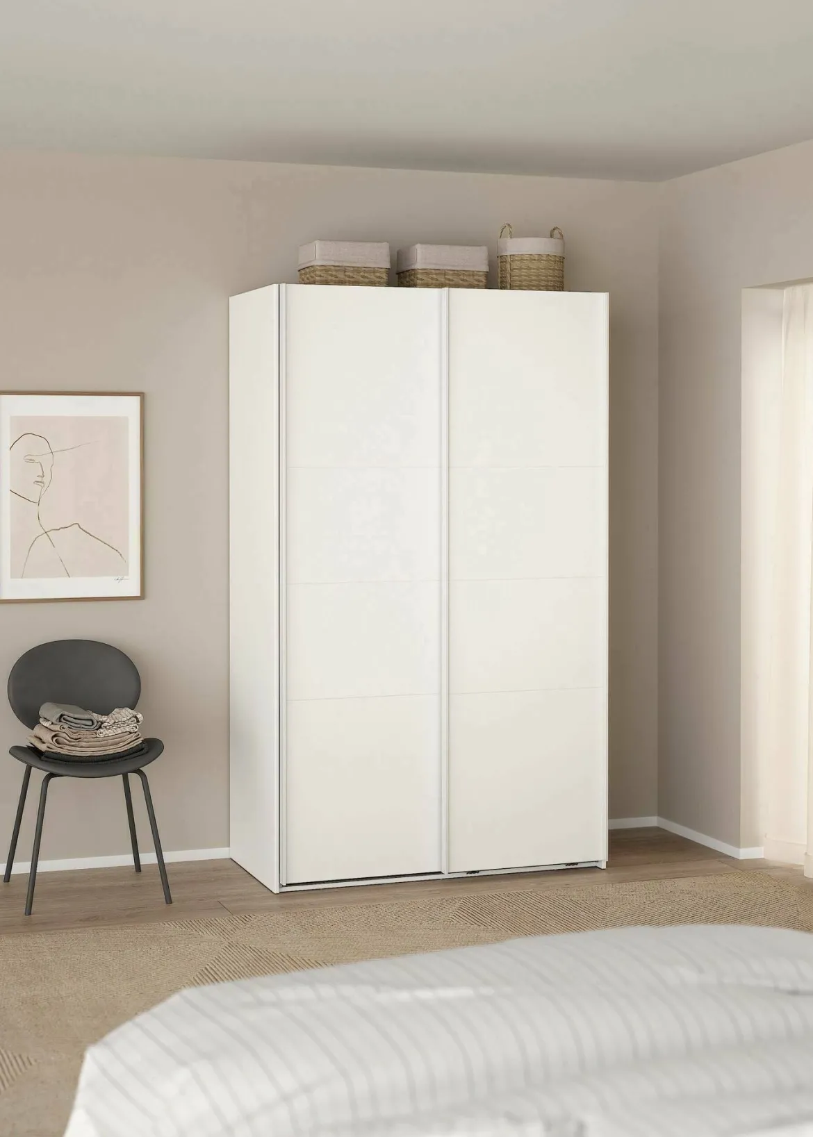 Guardaroba con appendiabiti bianco 118x200h cm - Elen