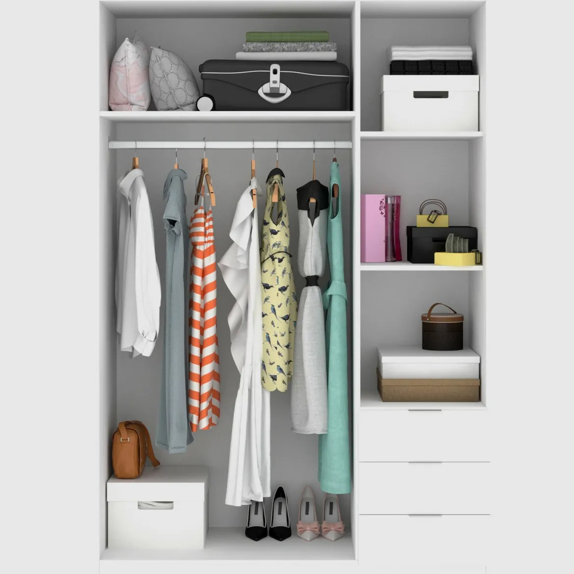 Guardaroba con appendiabiti bianco 121x184h cm - Astru