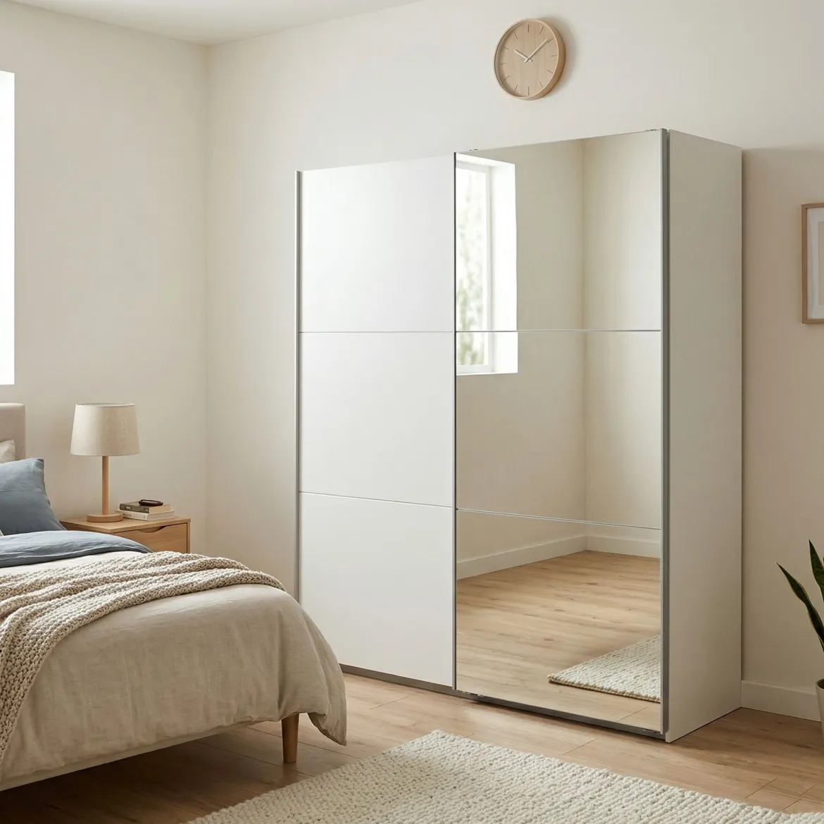 Guardaroba con appendiabiti bianco 200x205h cm - Amalio